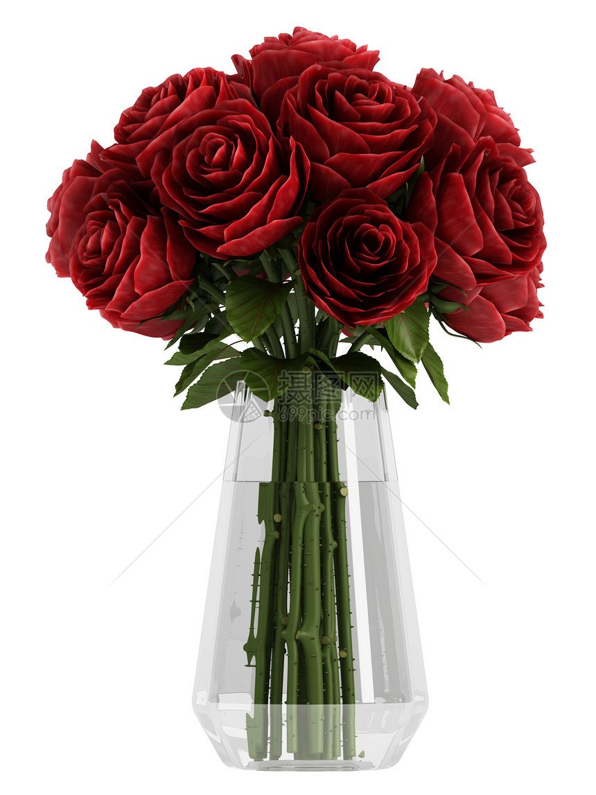 深布根迪红玫瑰的瓦萨念日植物群玻璃玫瑰花束园艺风格铭文植物庆典图片