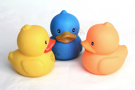 鸭玩具小鸭子橙子白色黄色淋浴塑料鸭子橡皮背景图片