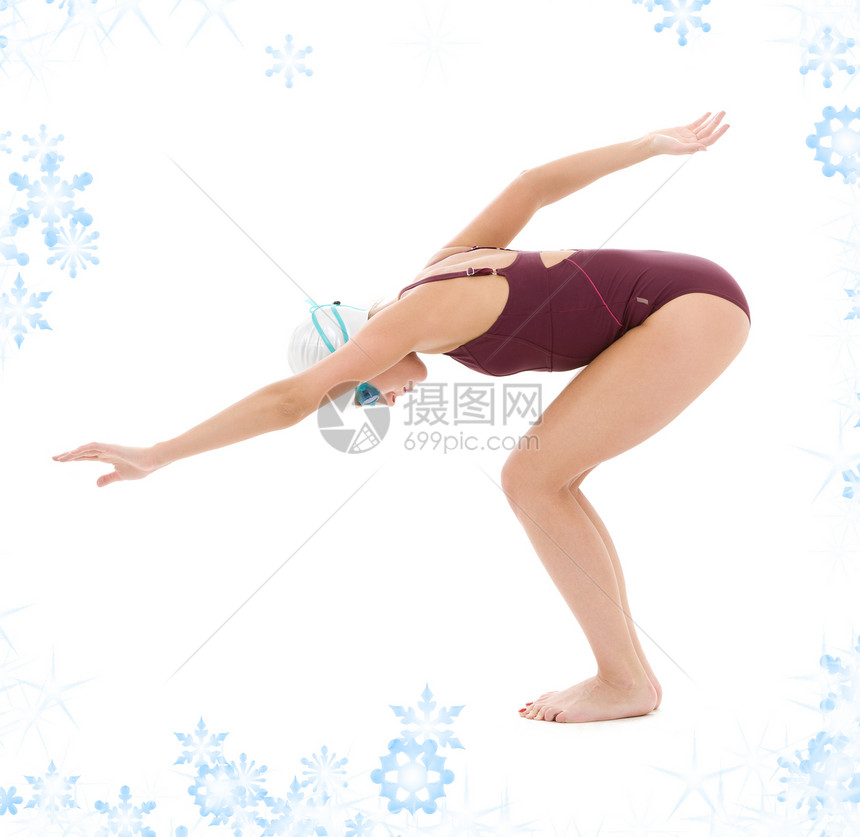 游泳运动员福利风镜锻炼身体游泳衣潜水姿势雪花力量活力图片
