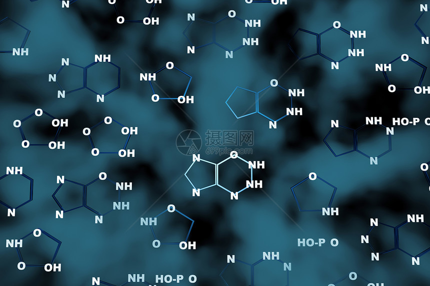抽象的化学背景科学蓝色公式图片