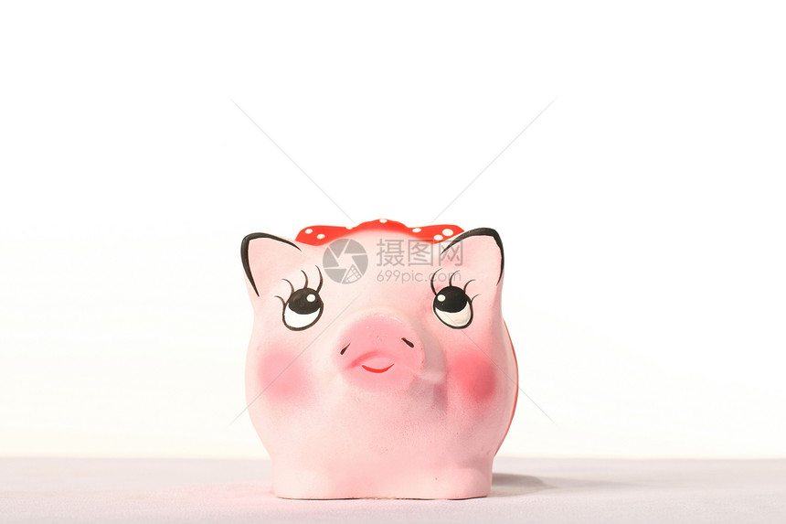 猪猪银行粉色储蓄小猪消费者现金图片