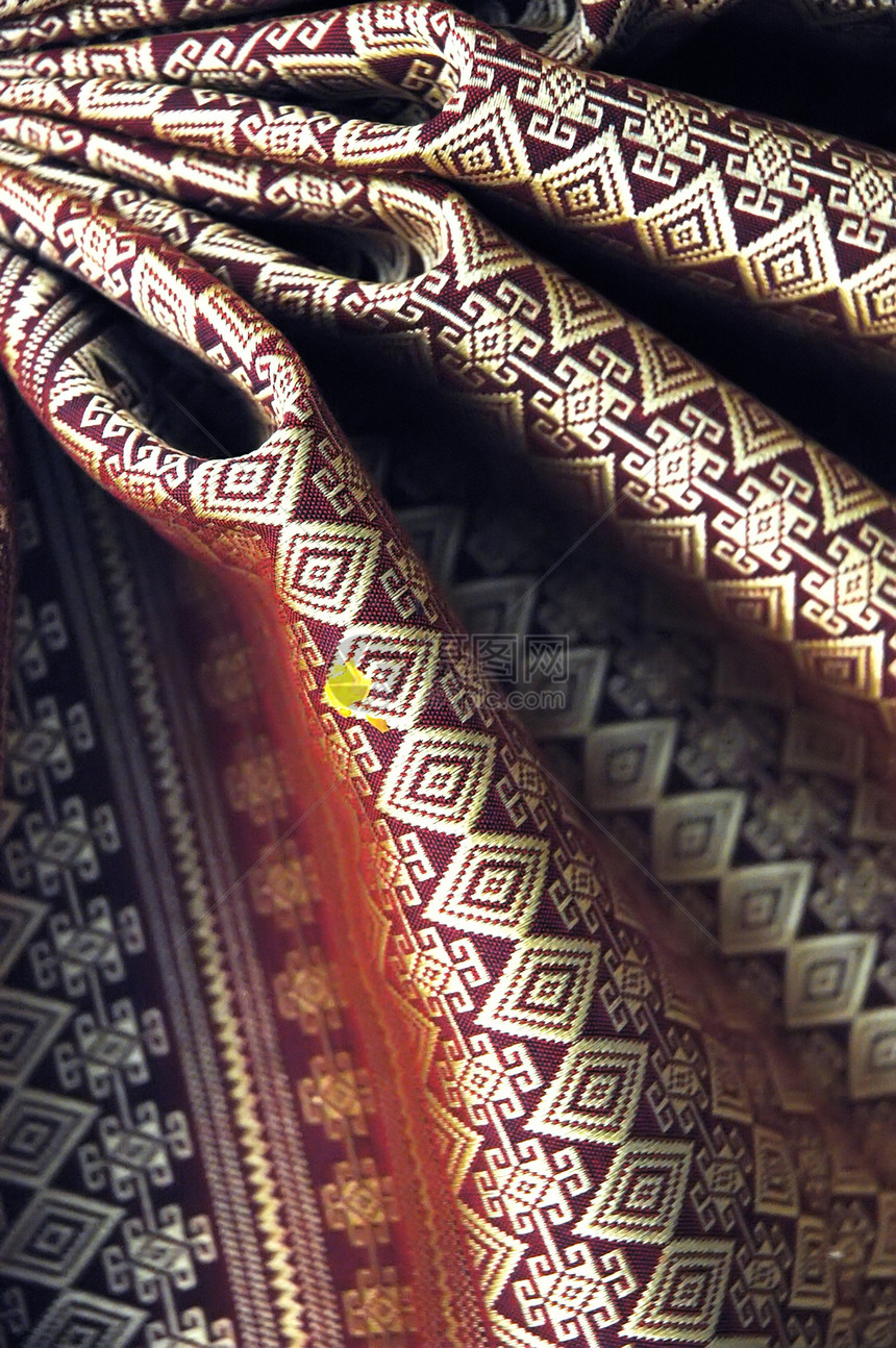 泰国丝绸模式材料手工市场染料收藏织物墙纸纺织品色调衣服图片