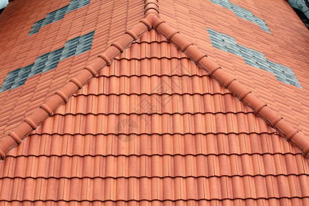 屋顶铺贴模式橙子棕色条纹材料建筑住宅制品黏土建筑学平铺背景图片