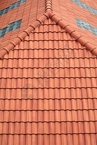 屋顶铺贴模式黏土制品防风雨住宅棕色红色建筑学橙子材料建筑背景图片