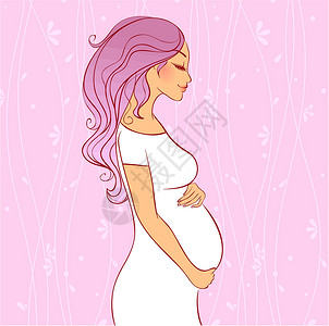 妈妈最美丽怀孕妇女家庭玫瑰婚礼母性生活腹部身体头发妈妈母亲设计图片