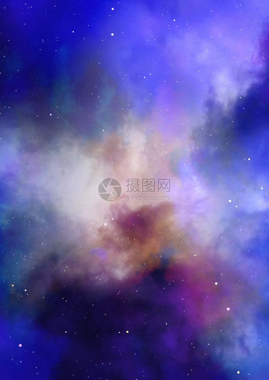 在空间和星云的星域场地插图乳白色敬畏星系星座气体纺纱紫色灰尘图片