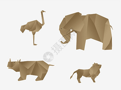 野生动物折纸背景图片