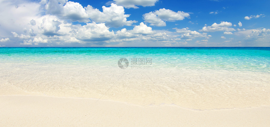 海 海晴天阳光支撑蓝色海洋海浪热带放松天堂海景图片