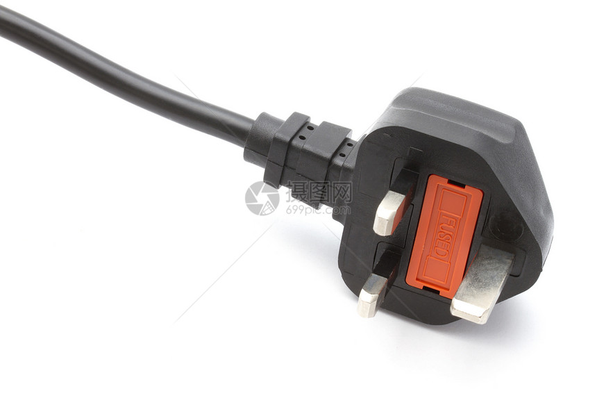 电插件插头力量电压活力别针电气绳索数字化英语白色图片