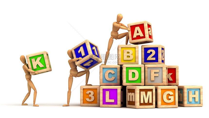 教育小组教育队假人水平团队玩具形状计算机物体字母休闲教学图片