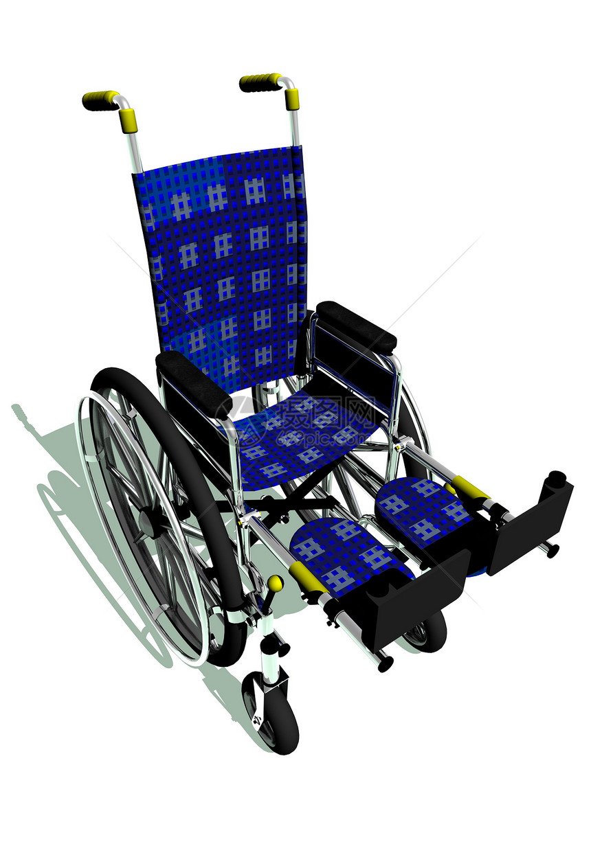 轮轮椅机动性残障座位运输白色蓝色老年车轮轮椅疾病图片