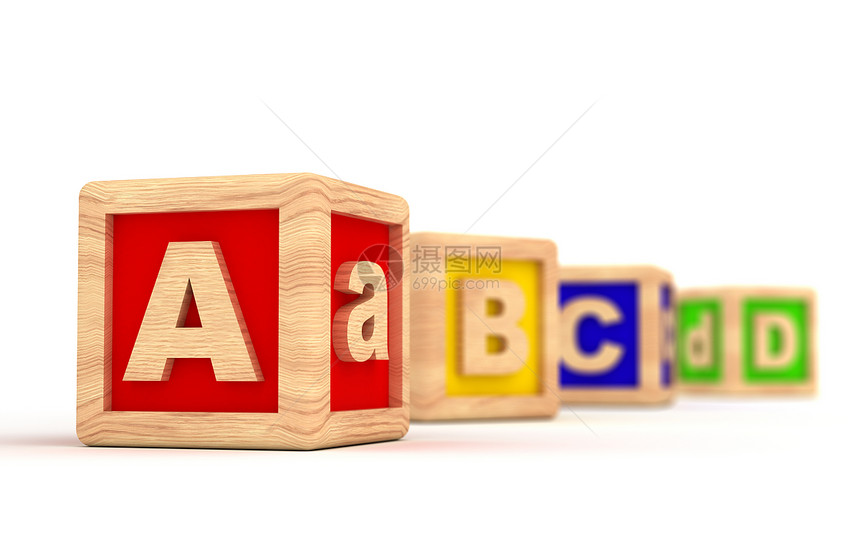 学习低角度休闲木头数字字母教学立方体图像视图形状图片