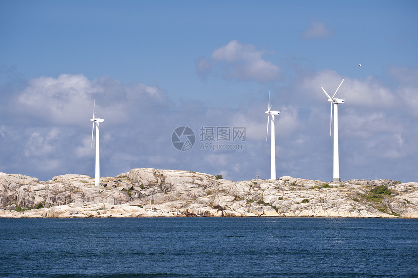 风能风力能源牧歌风轮风车旅行涡轮机蓝色发电机岛屿图片