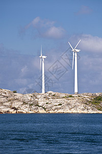 风能活力海岸涡轮机岛屿发电机海洋生态风车风力风轮高清图片