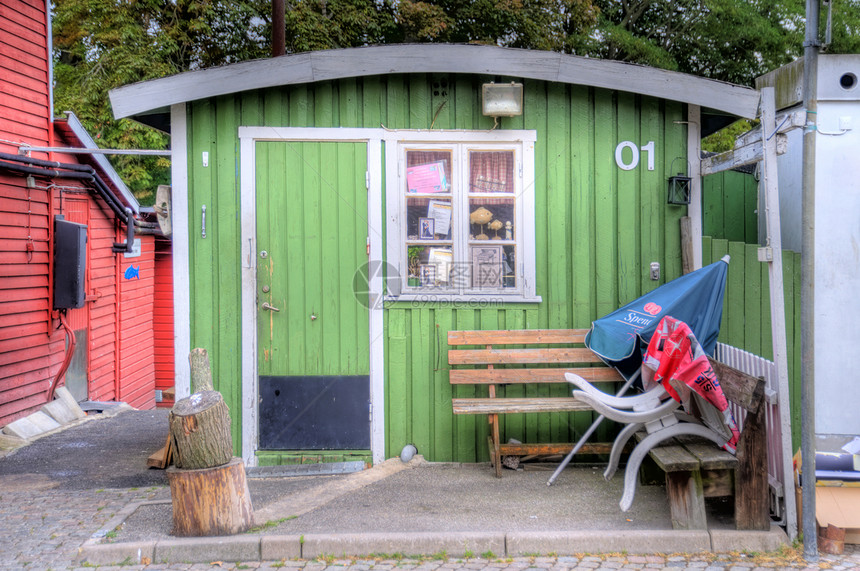 瑞典的捕鱼棚传统市场渔夫钓鱼建筑小屋海鲜房子图片