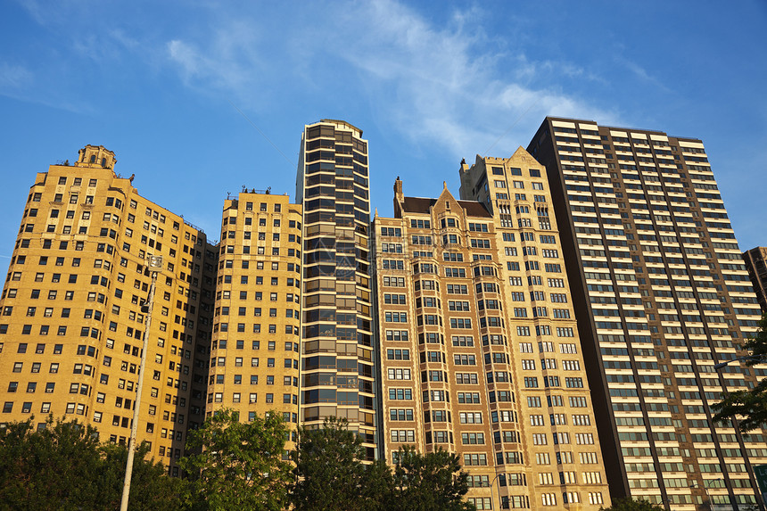 芝加哥金色海岸全景摩天大楼城市天际图片