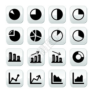 白色无图素材图表图形黑图黑按钮 为信息浏览设置插画