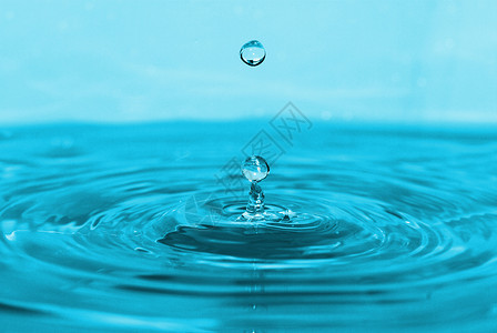 蓝水喷洒涟漪反射环境卫生水平波纹海浪同心温泉飞溅背景图片