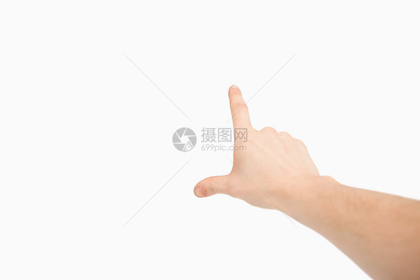 指向空白空格的延伸手指图片