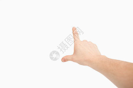 指向空白空格的延伸手指背景图片