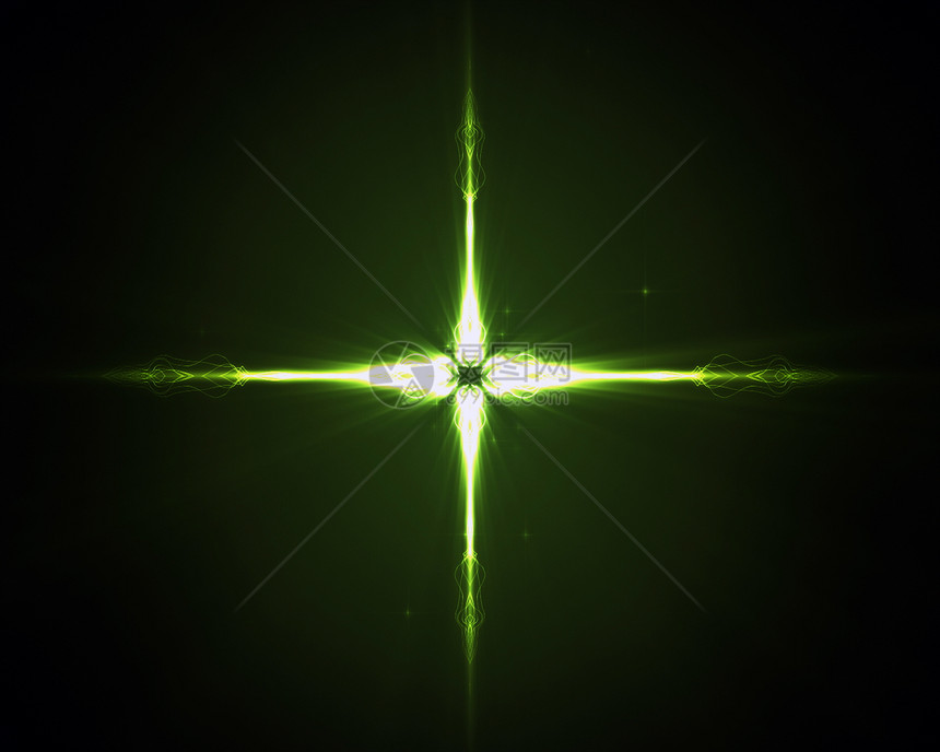 绿色恒星背景星星微光光泽黑色舞池投影仪中心派对插图环境图片