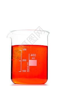 Beaker 贝贝克技术科学准备仪器化工化学烧瓶测量橙子玻璃背景图片