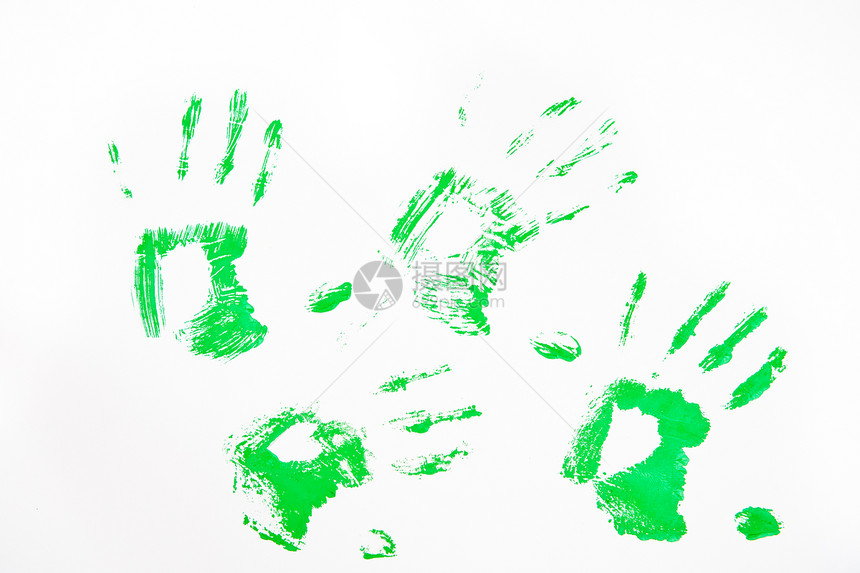 四绿色手印图片