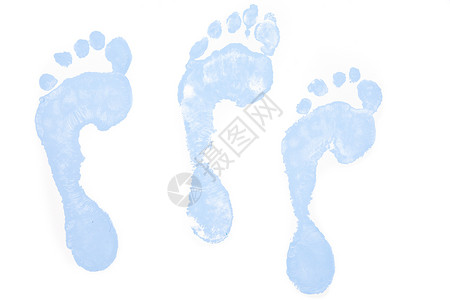 三个蓝色脚足迹背景图片