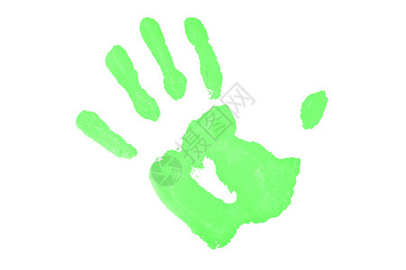 一张绿色手印背景图片