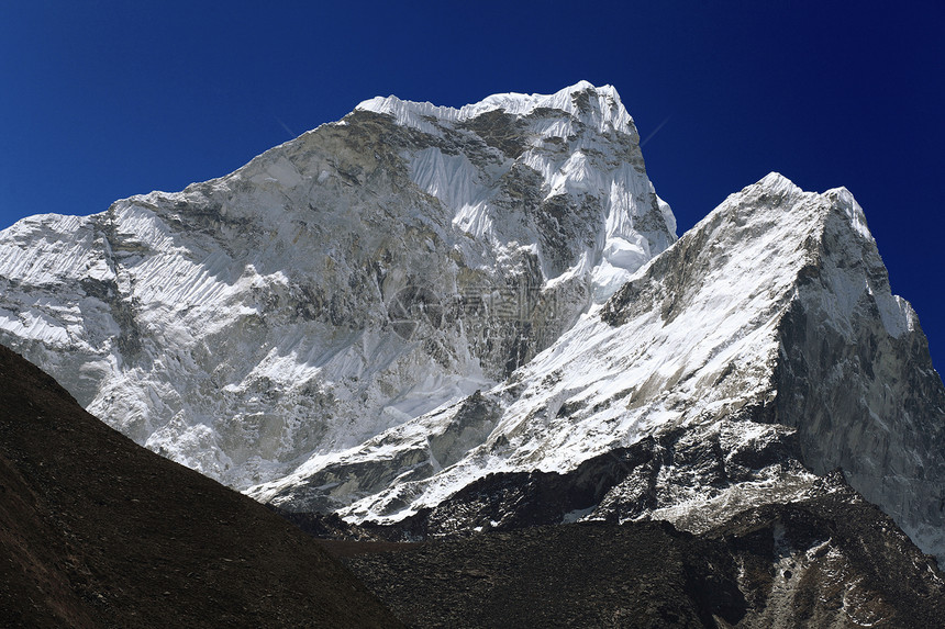 雪雪山岩石蓝色风景冰川旅行远足活动环境天空顶峰图片