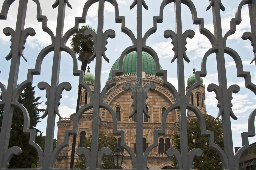 Florence犹太教堂宗教旅行圆顶建筑学建筑地标教会寺庙城市信仰图片