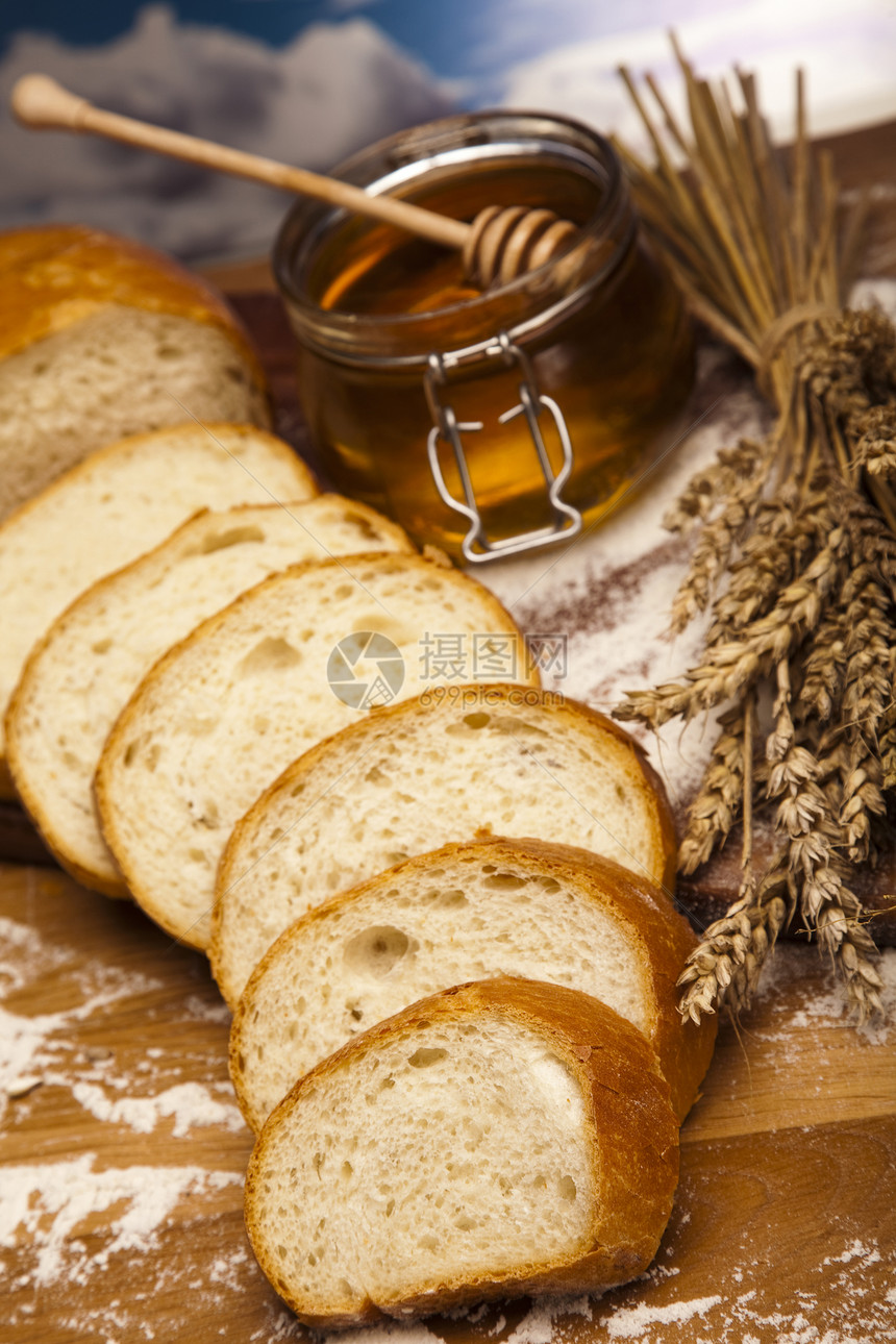 传统面包核桃面包师谷物面团纤维种子包子酵母小麦食物图片