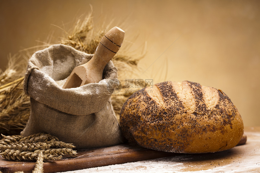烘烤商品 面包面包师厨房酵母种子脆皮核桃小麦饮食纤维糕点图片