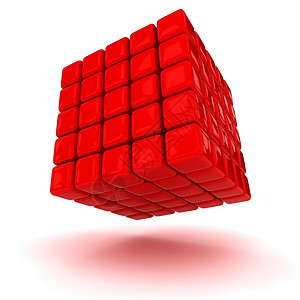 红色立方体白色反射阴影结构飞机团体几何盒子建筑正方形背景图片