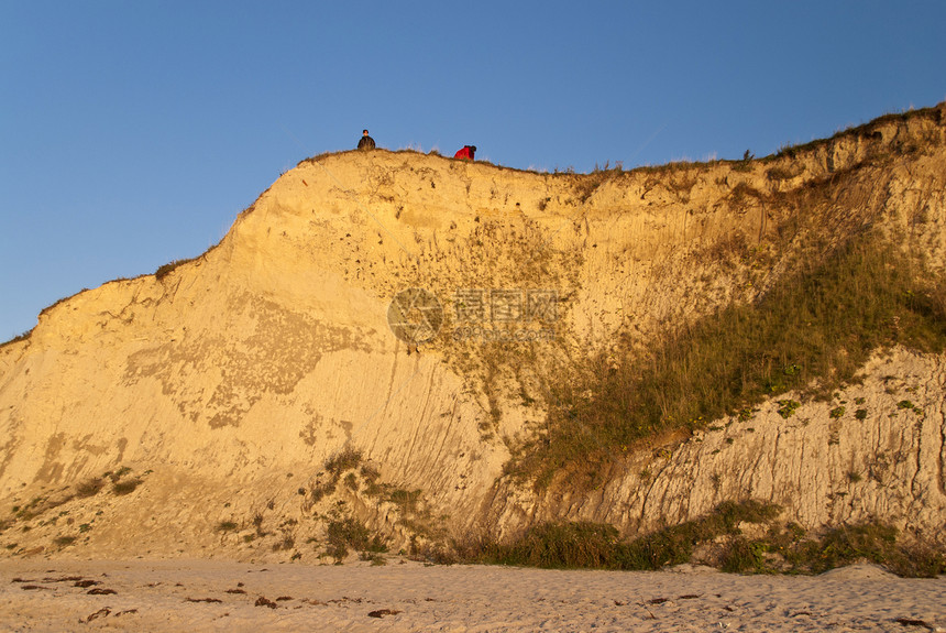 阿伦肖普海岸支撑悬崖橙子渔场戏剧性日落旅游牧歌海岸线图片