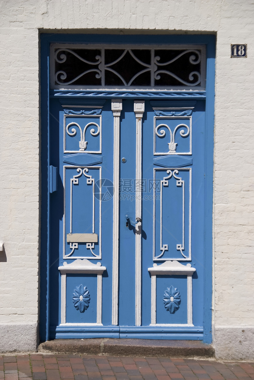扇门房子白色入口木质大门图片