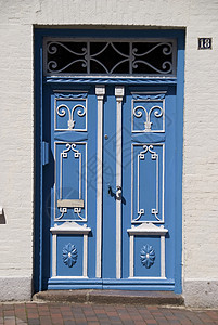 扇门房子白色入口木质大门背景图片