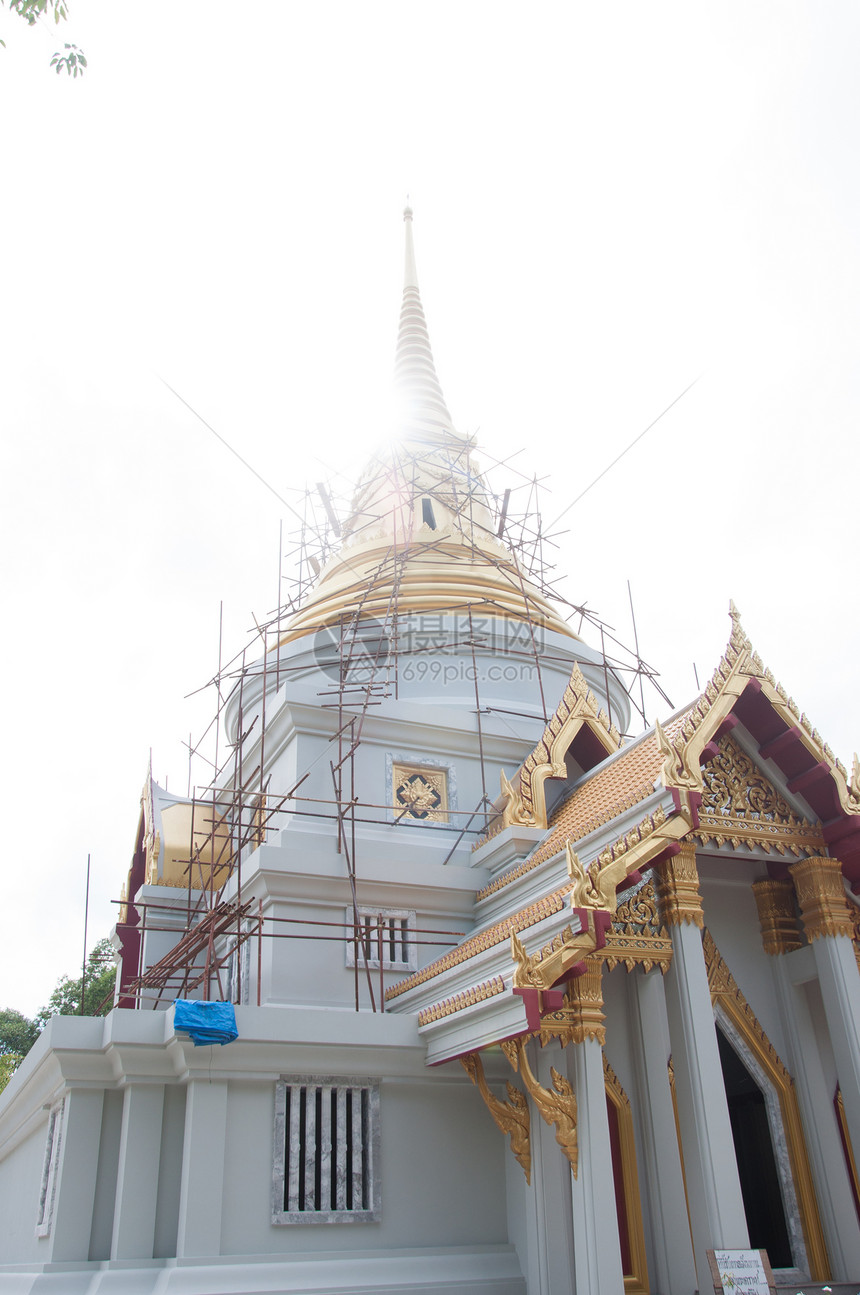 未完成的泰国寺庙宗教白色图片