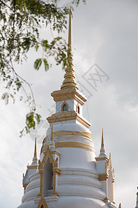 亚拉 泰王国的胡古安神庙切地天空佛塔艺术宗教寺庙金子背景图片