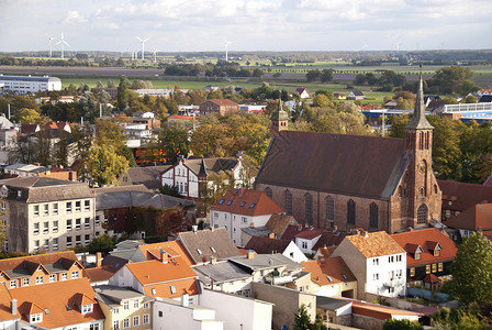 Ribnitz达姆加登城市历史性全景建筑高清图片