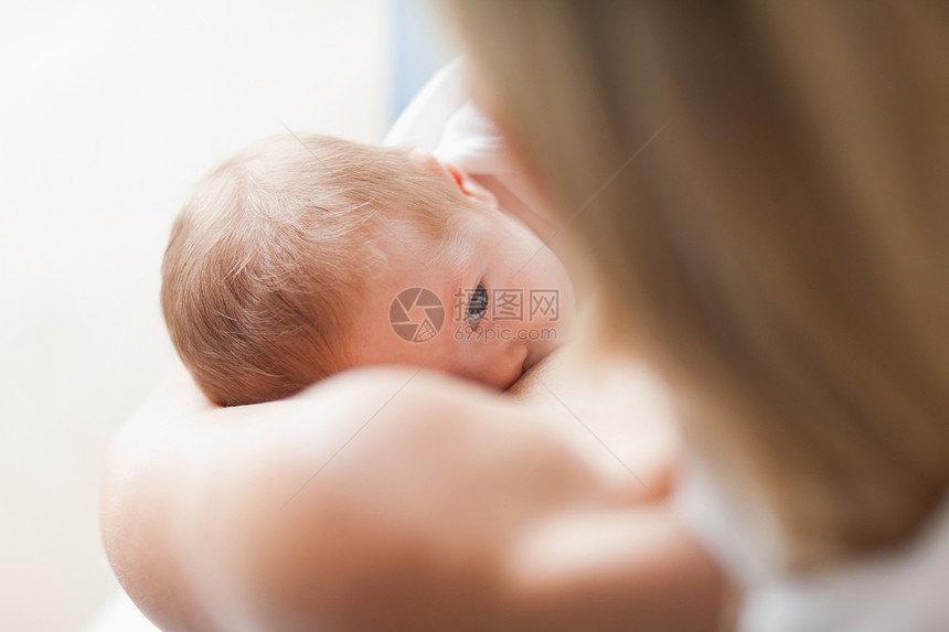 新生儿母乳喂养高于婴儿的视线图片