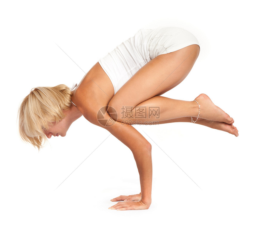 练习瑜伽成年人力量头发姿势行动训练教练耐力喜悦运动图片
