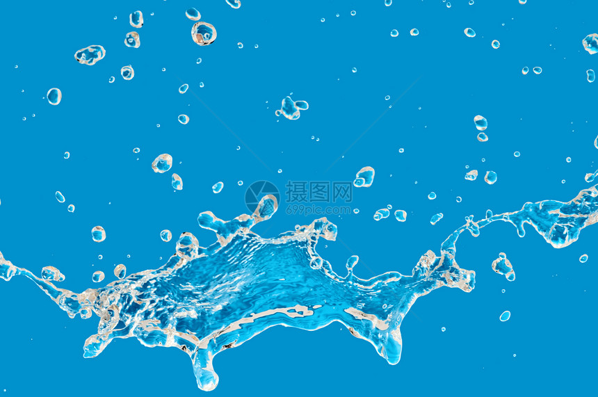 热带飞水湿度反射速度蓝色活力力量珠子运动飞溅边缘图片