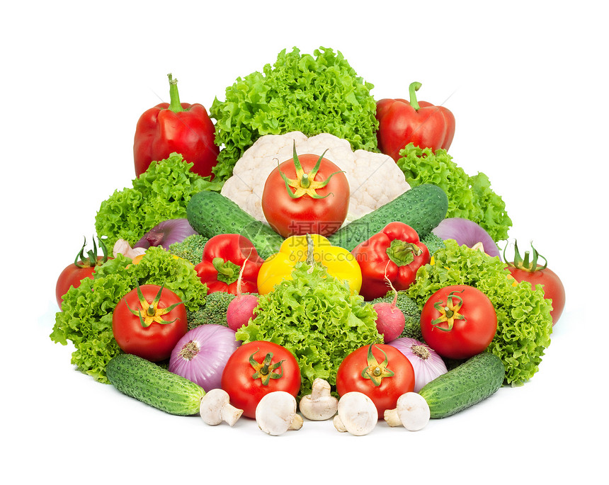 杂类新鲜蔬菜作品菜花健康洋葱叶子收藏团体胡椒紫色菠菜图片