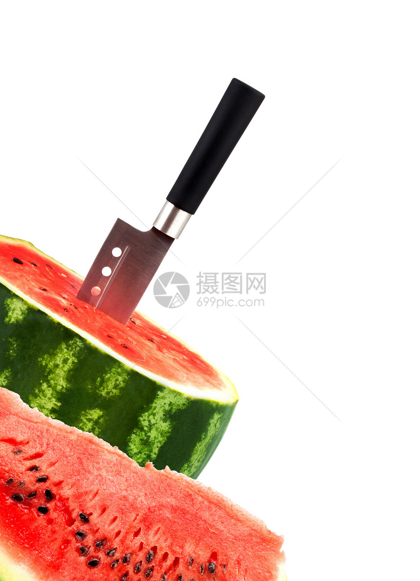 西瓜水果甜点红色小吃条纹白色养分热带肉质种子图片