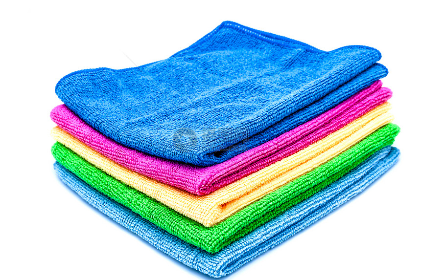 彩色毛巾纺织品黄色绿色蓝色棉布活力粉色浴室白色淋浴图片