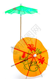 鸡尾伞异国绿色装饰品乐趣木头活力热带派对庆典白色高清图片