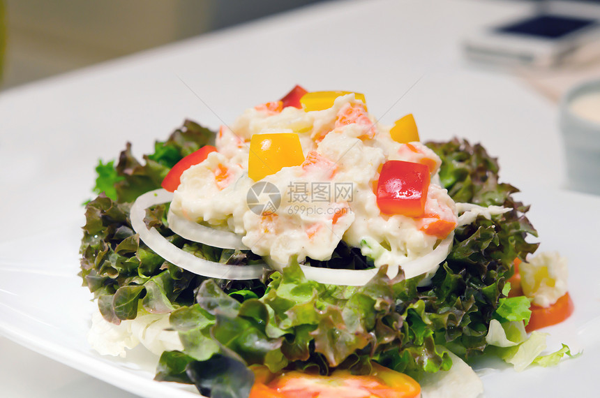 健康食品沙拉小吃盘子绿色餐厅土豆午餐蔬菜美食营养图片