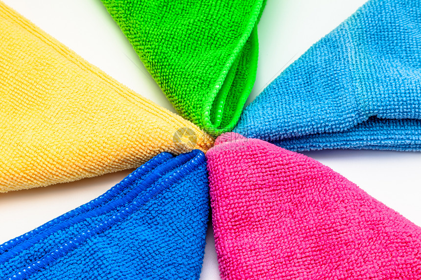 彩色毛巾纺织品洗澡棉布绿色活力粉色淋浴蓝色浴室黄色图片