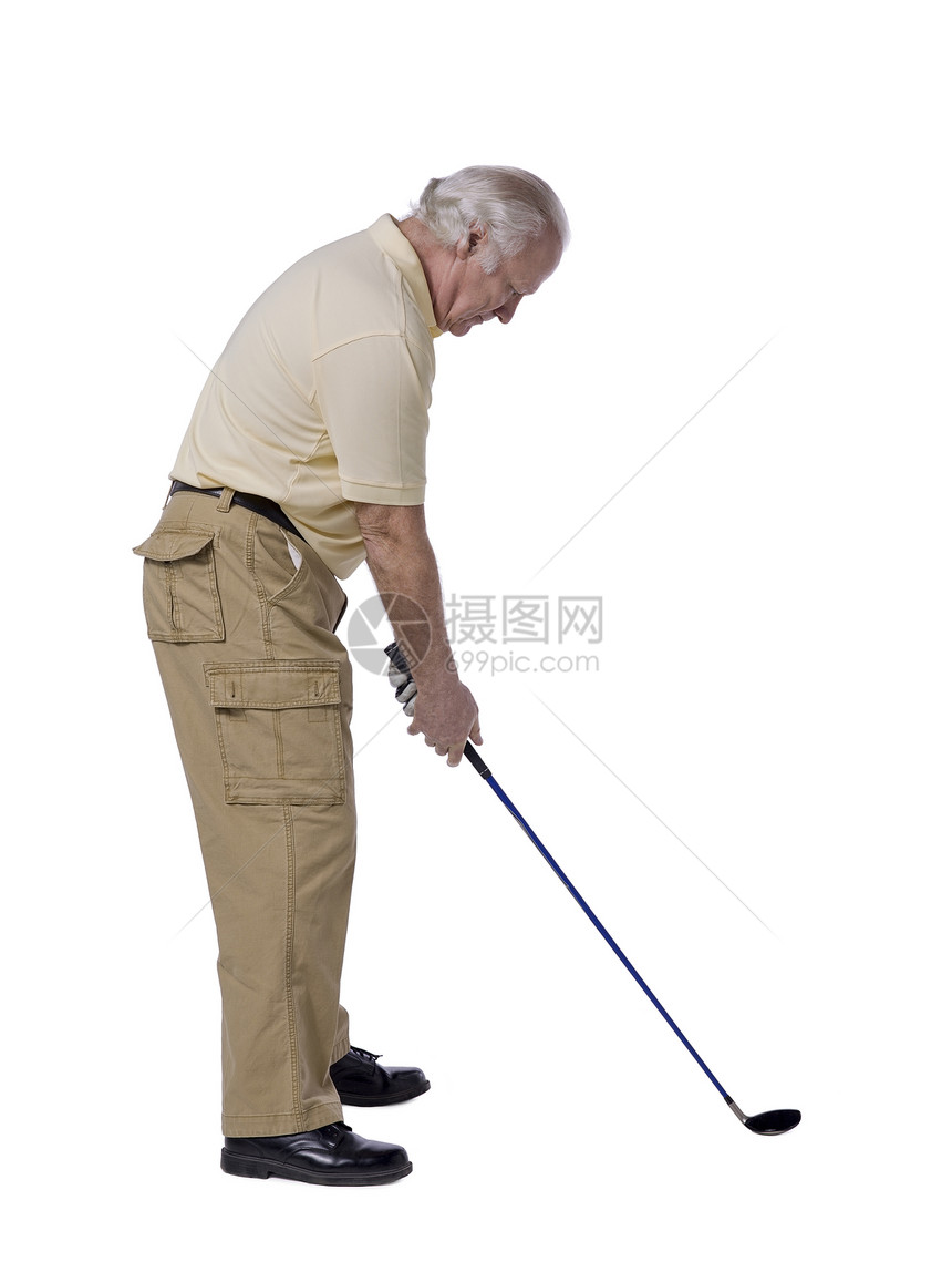 老年男子高尔夫球手俱乐部运动员休闲老人闲暇追求球手成年竞技爱好图片